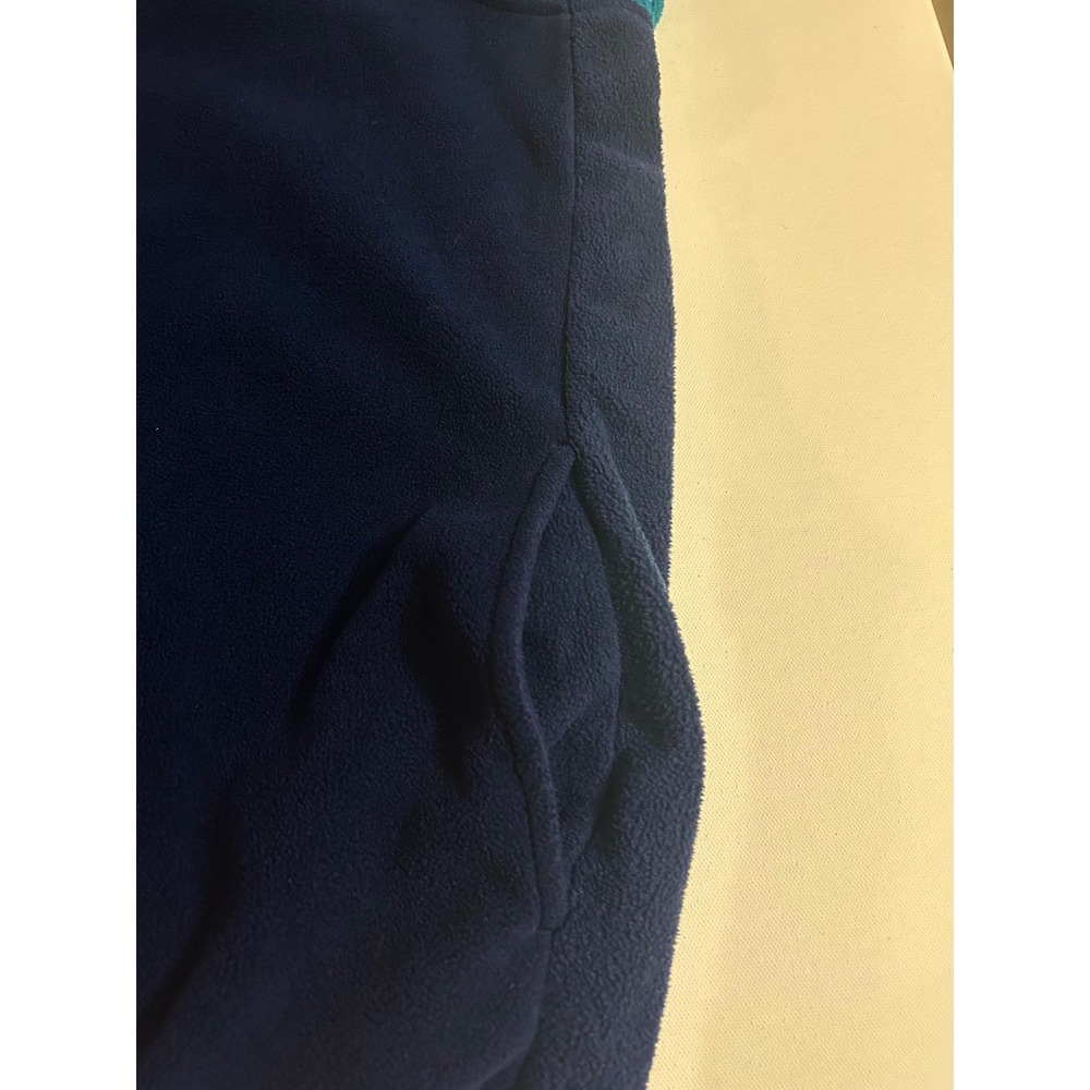 Lands End Womens Teal Navy Colorblock Fleece Pullover L - Picture 3 of 5